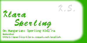 klara sperling business card